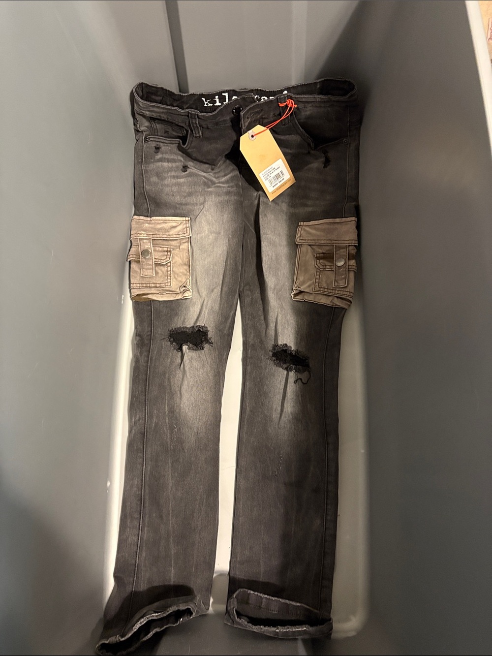 Men's Black Kilogram Cargo jeans